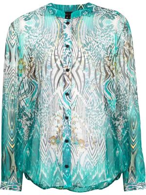 Atu Body Couture x Tessitura abstract-print silk shirt - Green