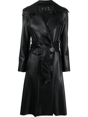Atu Body Couture x Tessitura faux-leather trench coat - Black