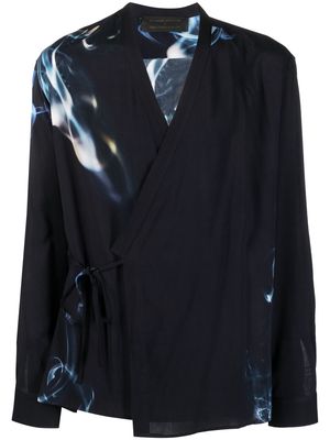 Atu Body Couture x Tessitura graphic-print wrap shirt - Blue