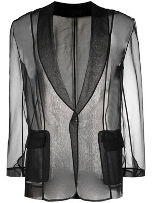 Atu Body Couture x Tessitura semi-sheer silk blazer - Black