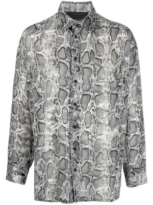 Atu Body Couture x Tessitura snake-print button-up shirt - Silver