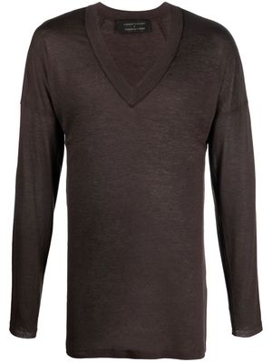 Atu Body Couture x Tessitura V-neck pullover jumper - Brown