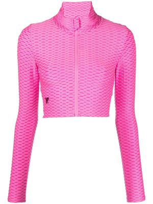Atu Body Couture x Tessitura zip-up cropped jacket - Pink