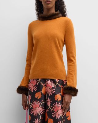 Aude Faux Fur-Trim Wool-Cashmere Sweater