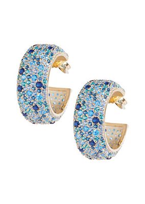 Audrey 14K Gold Vermeil & Crystal Hoop Earrings