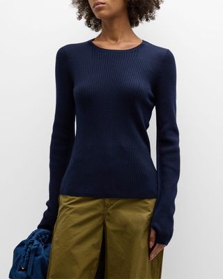 Audrina Ribbed Crewneck Sweater
