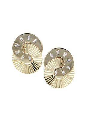 Aura 14K Yellow Gold & Diamond Baquette Interlocking Stud Earrings