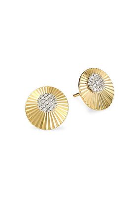 Aura 14K Yellow Gold & Diamond Mini Stud Earrings