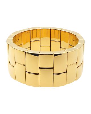 AURA 18k Yellow Gold Overlay 2-Row Stretch Bracelet