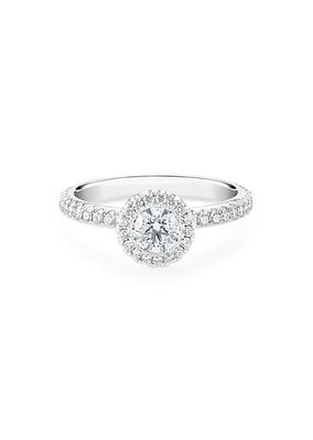 Aura Platinum & 0.89 TCW Diamond Halo Engagement Ring