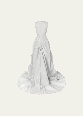 Aura Zip-Front Linen Gown