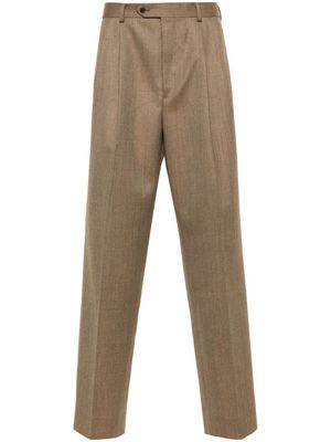 Auralee Bluefaced wool straight-leg trousers - Brown