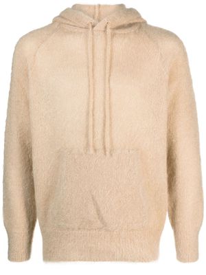 Auralee brushed mohair-wool blend hoodie - Neutrals