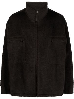 Auralee brushed wool-blend jacket - Brown