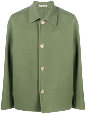 Auralee brushed-wool shirt jacket - Green