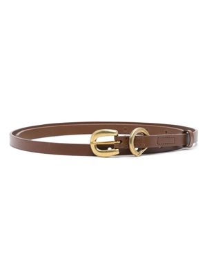 Auralee buckle-fastening leather belt - Brown