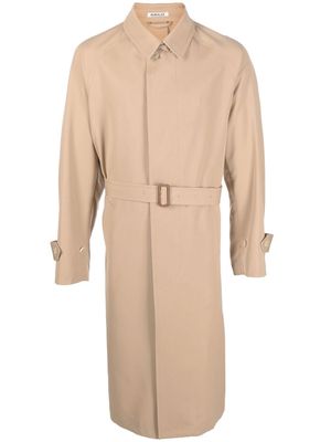 Auralee buckle-waist wool trench coat - Brown