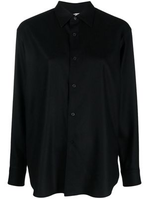 Auralee classic-collar wool shirt - Black
