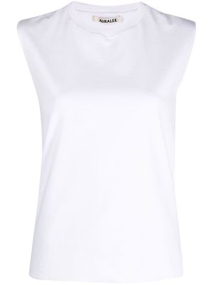 Auralee crew neck sleeveless t-shirt - White