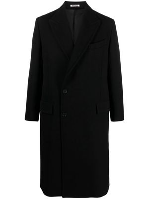 Auralee double-weave wool coat - Black