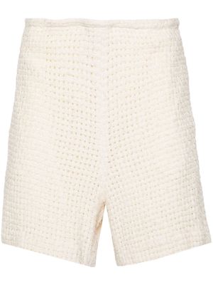 Auralee drawstring-fastening tweed shorts - Neutrals