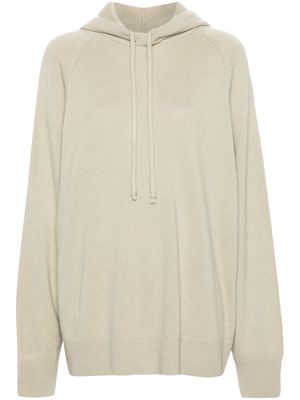 Auralee drawstring-hood cashmere hoodie - Green