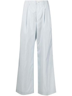 Auralee high-waist striped wide trousers - Blue