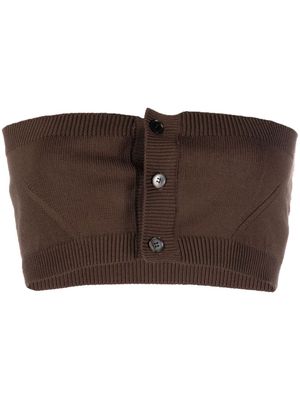 AURALEE knit bandeau top - Brown
