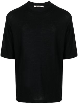 Auralee knitted cashmere T-shirt - Black