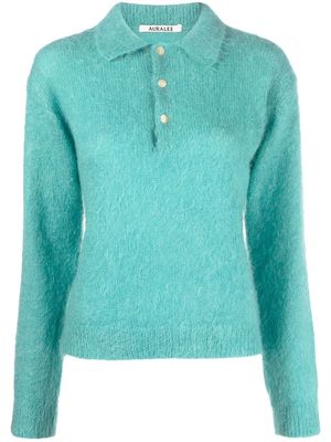 Auralee knitted polo-top - Blue