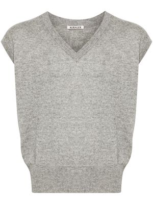 Auralee mélange-effect knitted vest - Grey