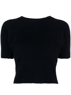 Auralee Milled knitted cropped T-shirt - Blue