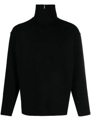 Auralee panelled high-neck sweatshirt - Black