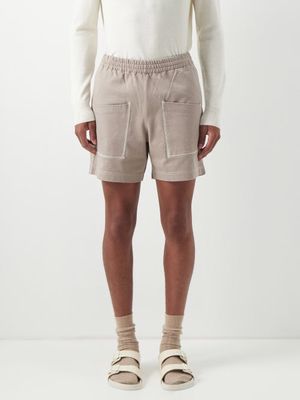 Auralee - Patch-pocket Organic Cotton-jersey Shorts - Mens - Grey