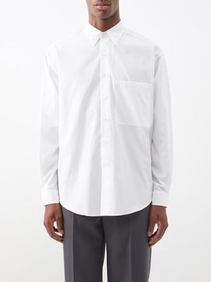 Auralee - Patch-pocket Washed Cotton-twill Shirt - Mens - White