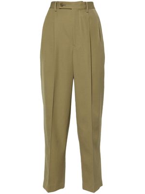 Auralee pleat-detail wide-leg trousers - Green