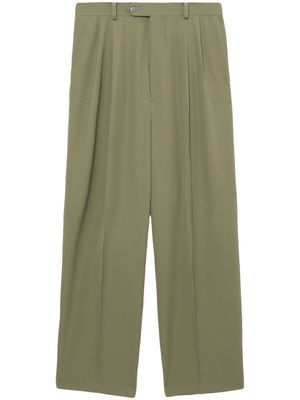 Auralee pleat-detail wool tailored trousers - Green