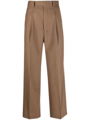 Auralee pressed-crease tailored trousers - Brown
