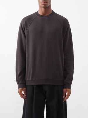 Auralee - Raglan-sleeve Cotton-jersey Sweatshirt - Mens - Dark Brown