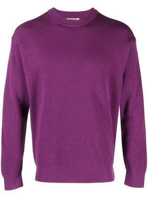 Auralee ribbed-knit crew-neck jumper - Purple