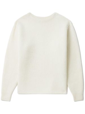 Auralee ribbed-knit wool jumper - White