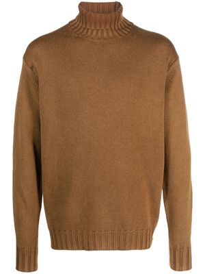 Auralee roll-neck wool jumper - Brown