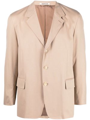 Auralee single-breasted cotton-wool blazer - Neutrals