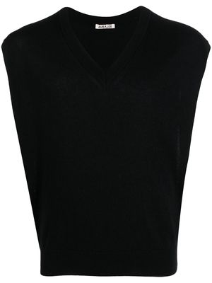 Auralee sleeveless cashmere-silk knitted jumper - Black