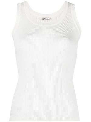 Auralee sleeveless cotton knitted top - White