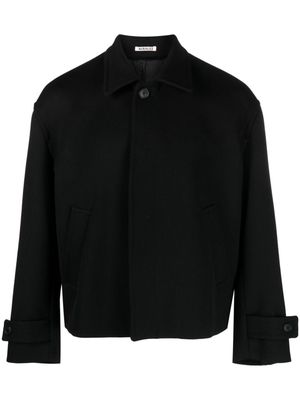 Auralee spread-collar wool jacket - Black