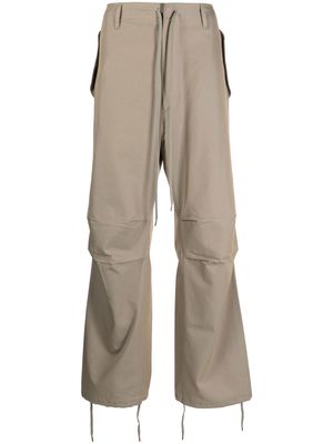 Auralee straight-leg cotton-silk trousers - Grey