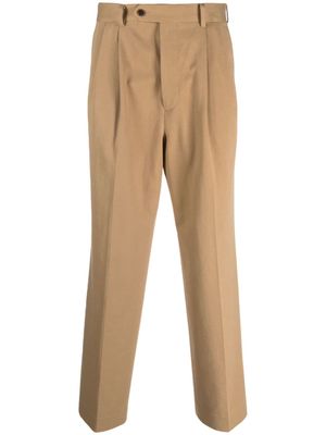 Auralee straight-leg cotton trousers - Brown