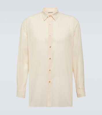 Auralee Striped cotton organza Oxford shirt