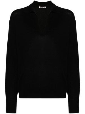 Auralee V-neck cashmere silk jumper - Black